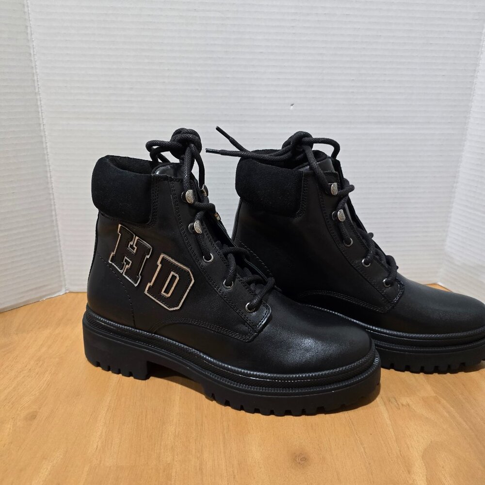 Harley-Davidson Women's 120th Tressler Sz 8 Black Leather‎ Motorcycle Boots NWOT